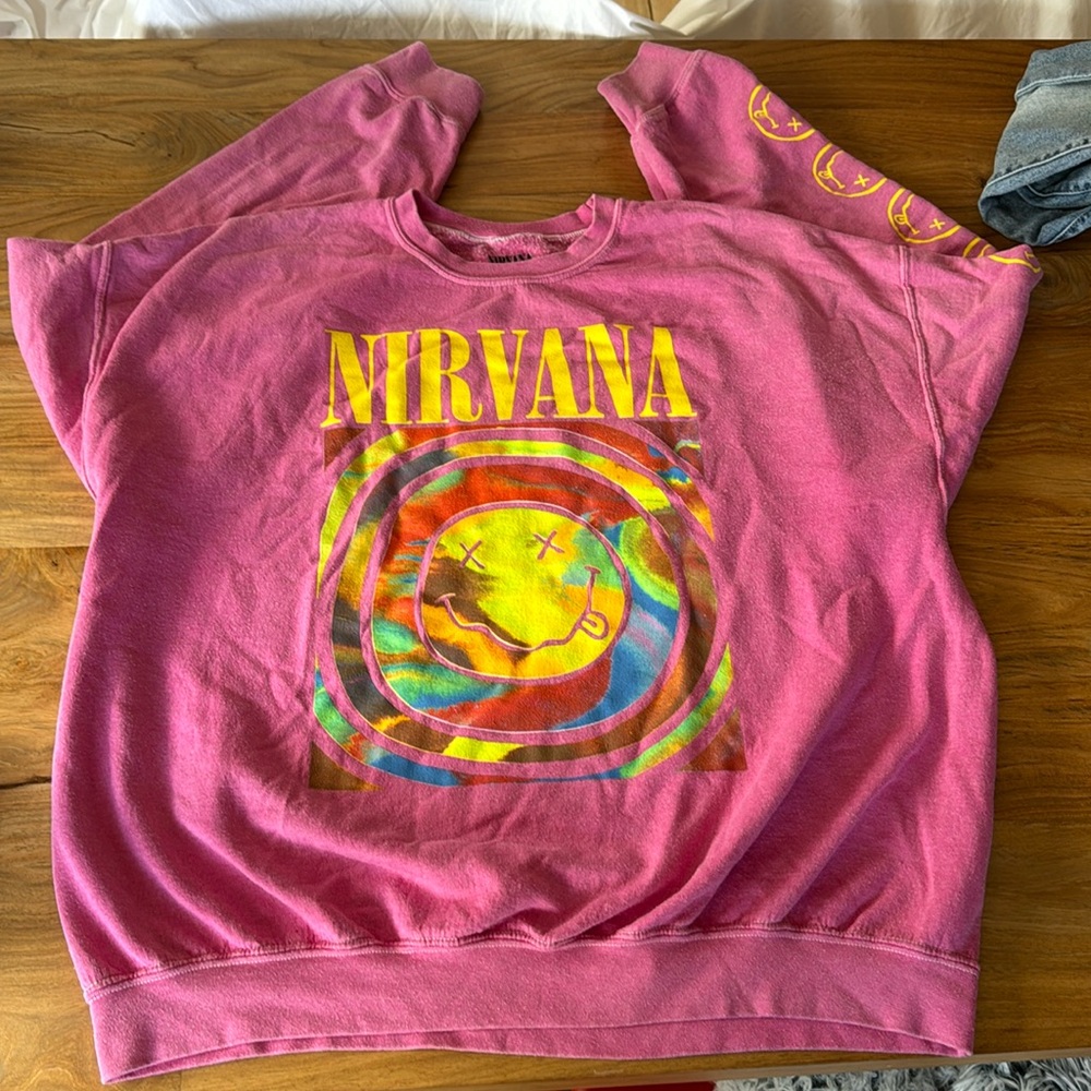 pink Nirvana hoodie from urban outfitters size small medium